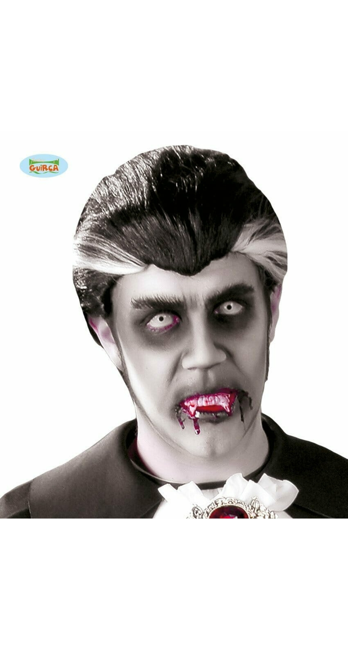 Black & White Dracula Wig - Adult One Size