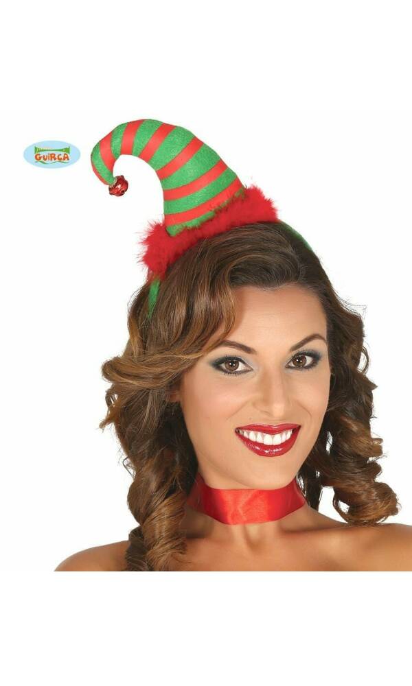Elf Mini Hat Hairband with Jingle Bell - One Size