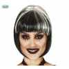 Black & Grey Half Lenght Wig With White Streaks - Adult One Size