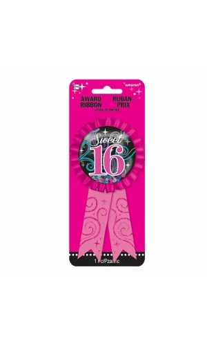 Sweet 16 Confetti Ribbon Award - 15cm