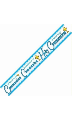 Holy Communion Blue Party Banner 2.6m - 1pk
