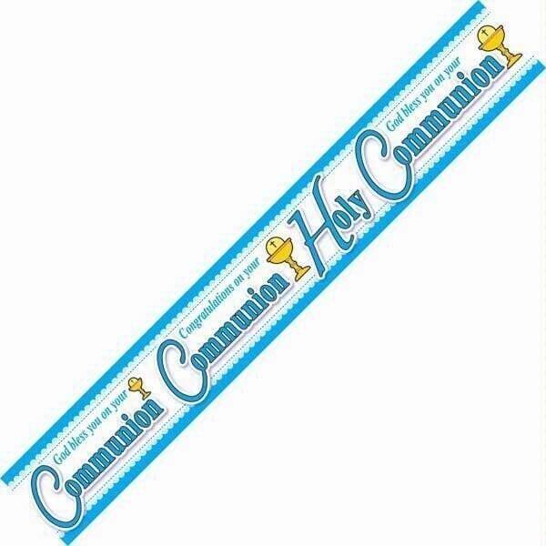 Holy Communion Blue Party Banner 2.6m - 1pk