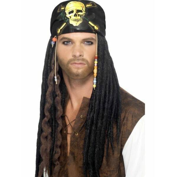 Black Pirate Dreadlocks Wig - Adult One Size