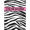 Zebra Passion Pink Invitations - 8pk