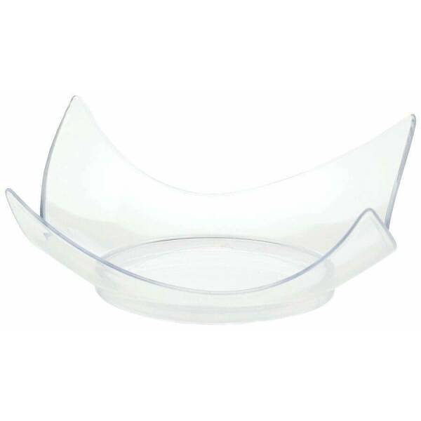 Clear Mini Plastic Curved Plates 7.6cm - 10pcs