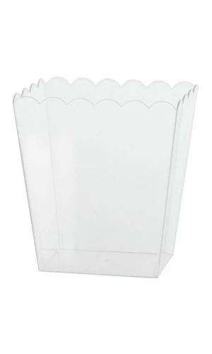 Clear Plastic Scalloped Container 15.2cm