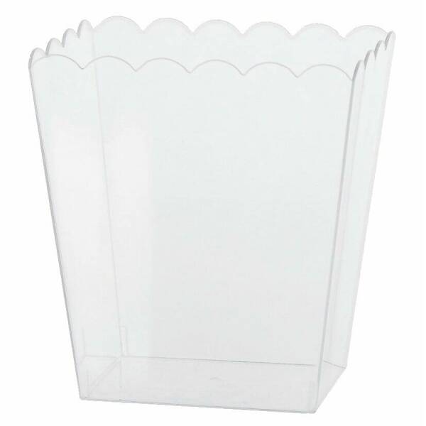Clear Plastic Scalloped Container 19.5cm
