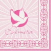 Radiant Dove Pink Confirmation Napkins 33cm x 33cm - 16pk