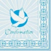 Radiant Dove Blue Confirmation Napkins 33cm x 33cm - 16pk