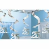 Silver 25th Anniversary Swirl Decorations - 5pk