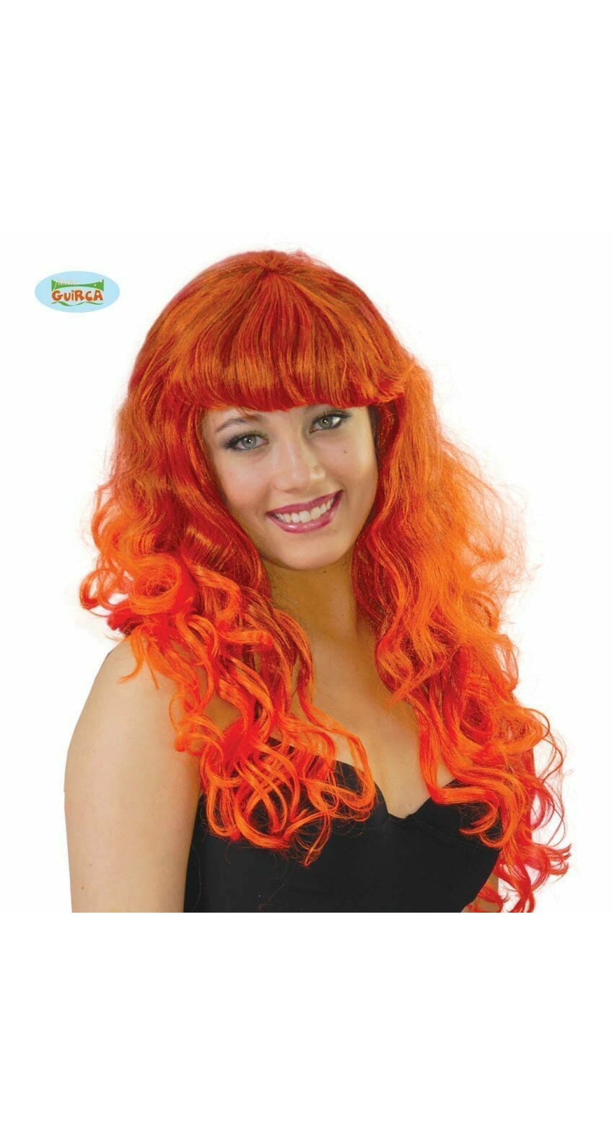Orange Long Curly Wig (Funky) - Adult One Size