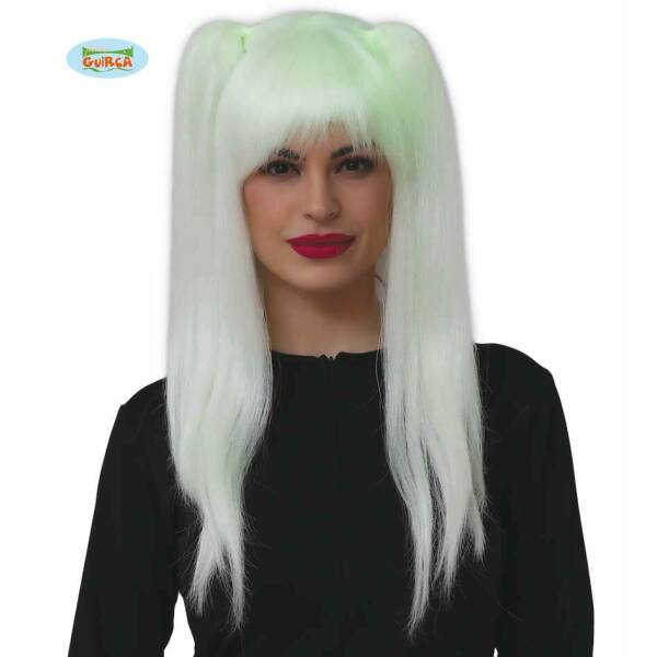 Fluorescent Wig With Ponytails - Adult One Size
