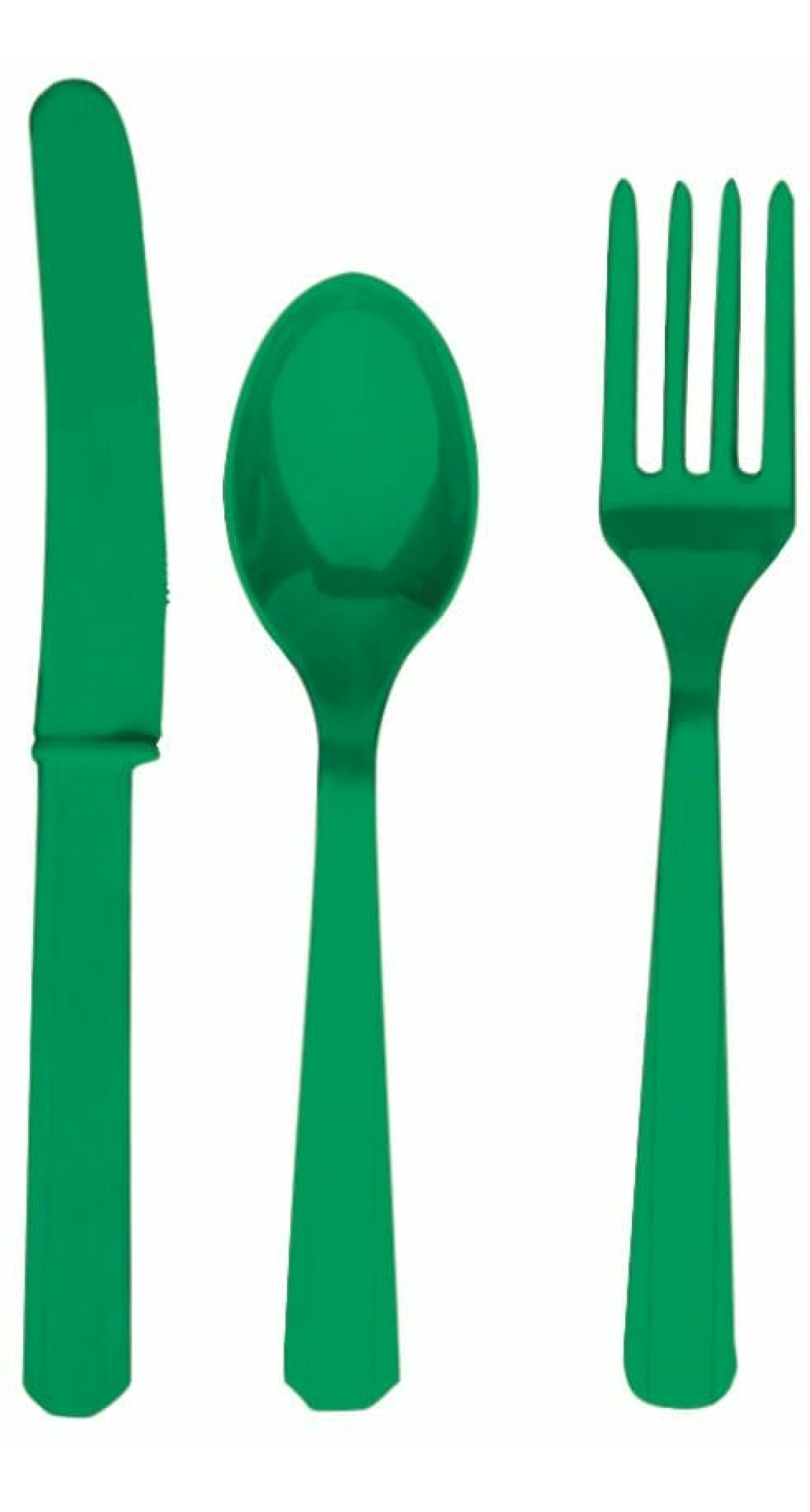 Festive Green - 24 x Plastic Cutlery Set