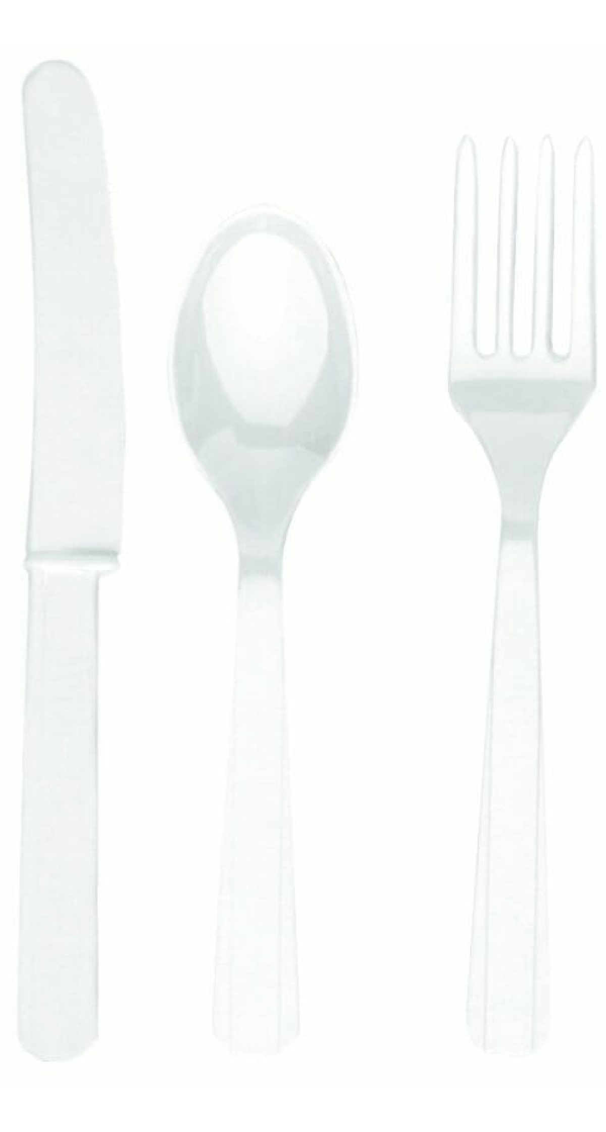 Frosty White - 24 x Plastic Cutlery Set