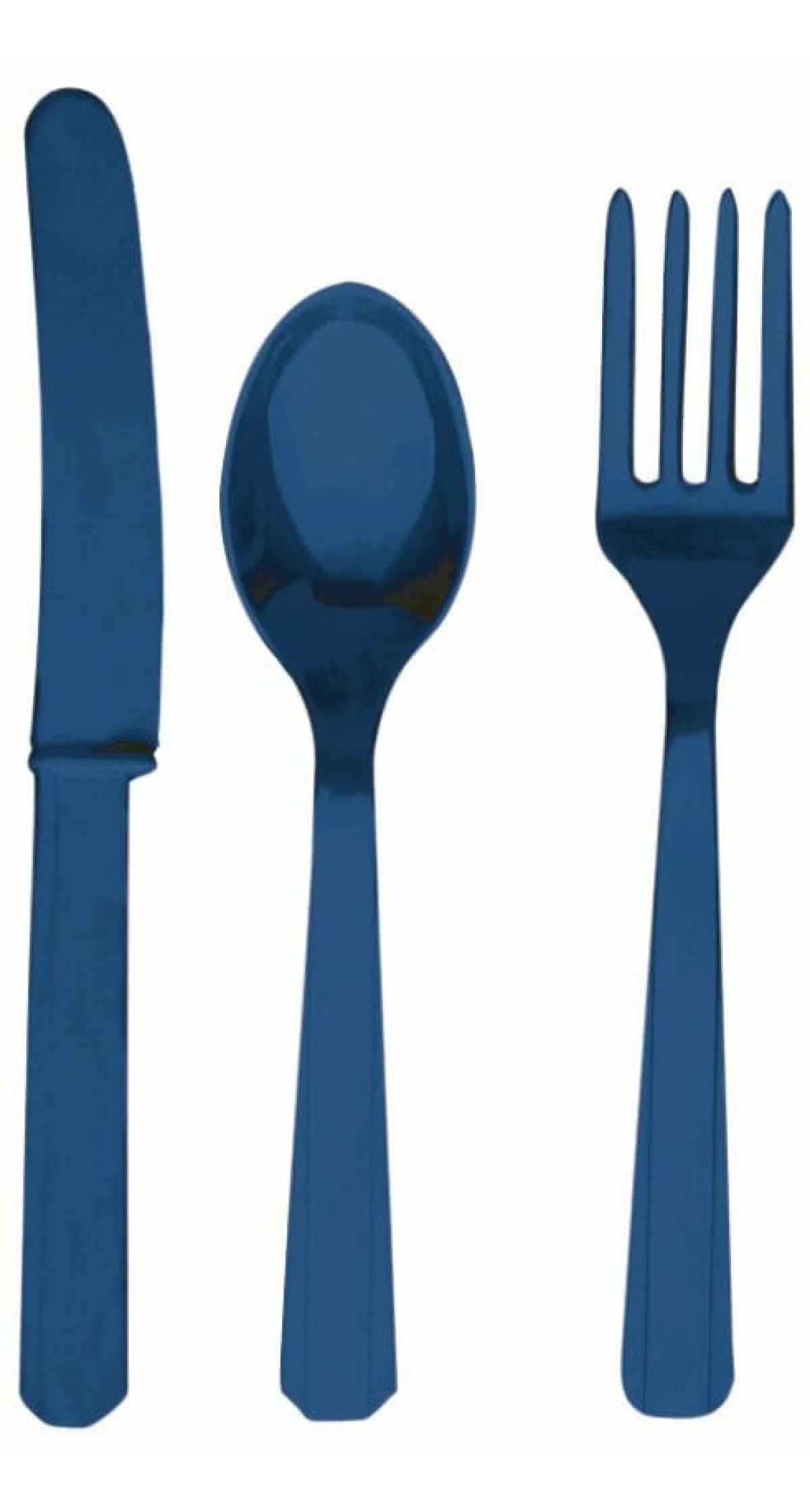 Navy Flag Blue - 24 x Plastic Cutlery Set