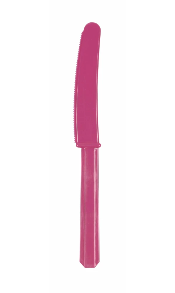 Magenta (Hot Pink) Reusable Plastic Knives - 20pk