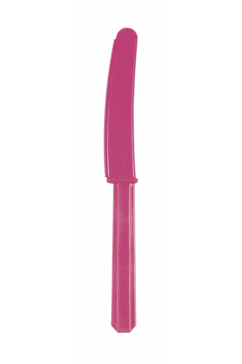 Magenta (Hot Pink) Reusable Plastic Knives - 20pk