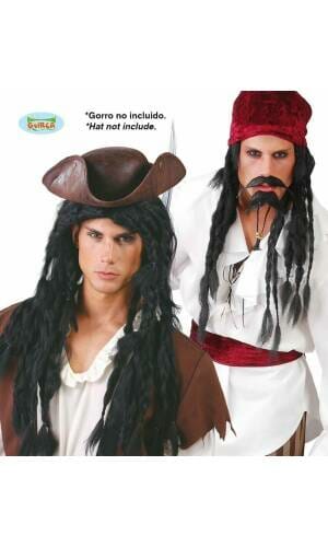 Black Pirate / Rasta Wig (Rastas) - Adult One Size