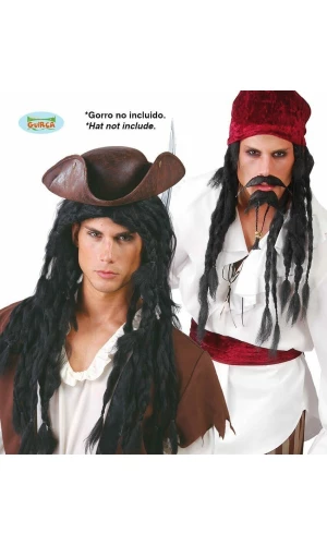 Black Pirate / Rasta Wig (Rastas) - Adult One Size