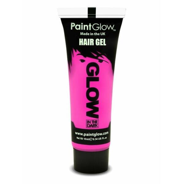 Glow in the Dark Hair Gel Pink - 10ml