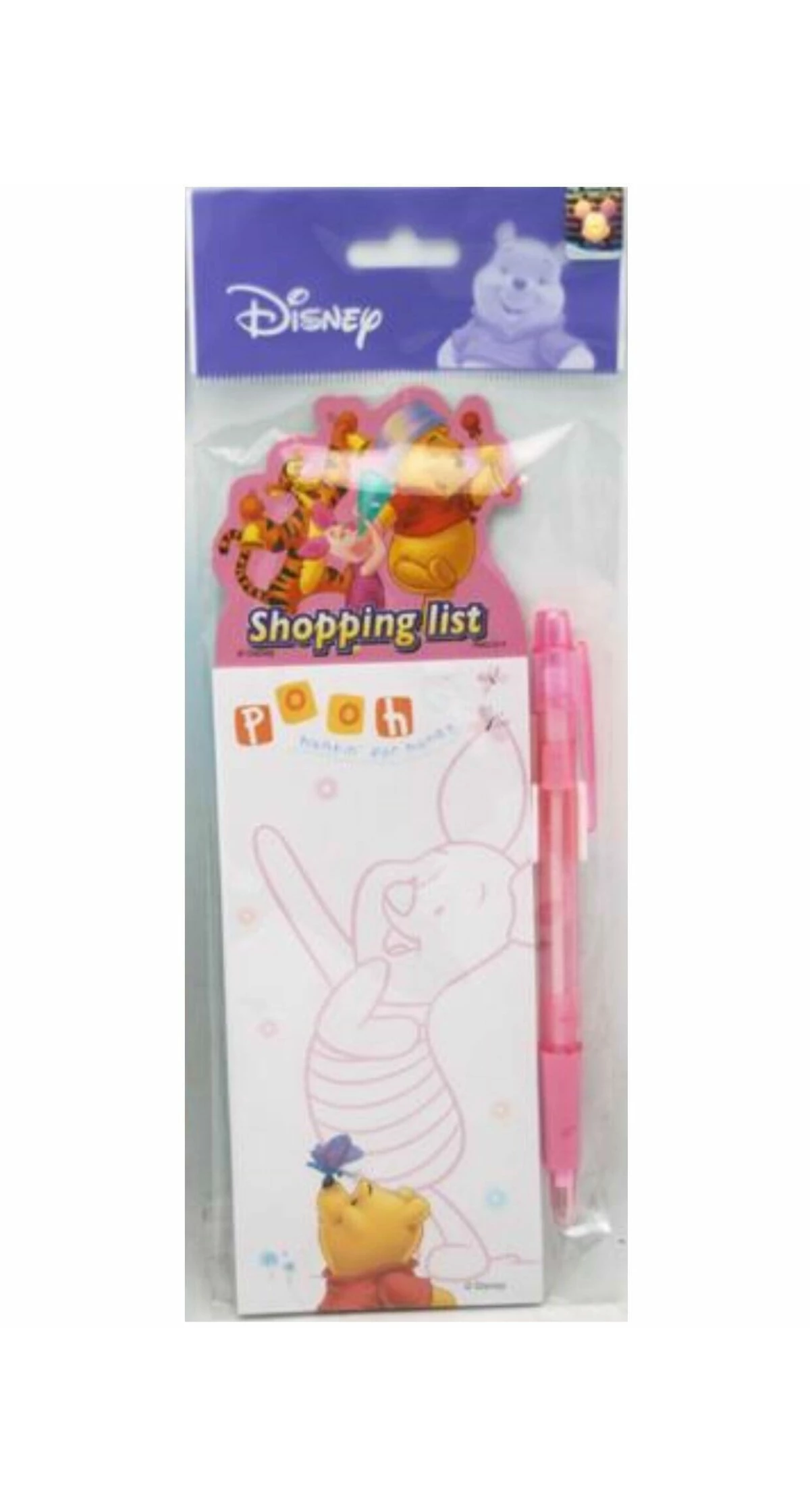 Winnie the Pooh Magnet Notebook with Pink Pen - 7cm x 15cm