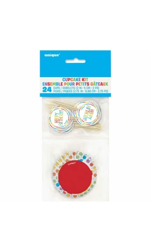 Rainbow Birthday Cupcake Kit - 24pc