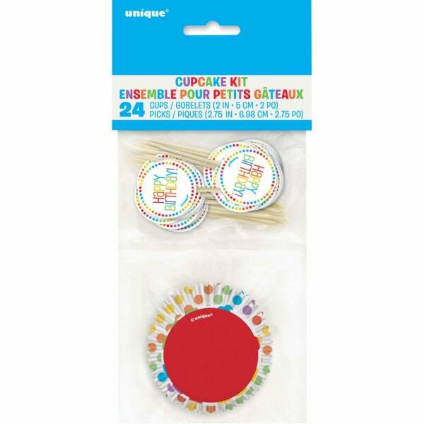Rainbow Birthday Cupcake Kit - 24pc