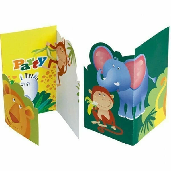 Safari Party Invitations & Envelopes - 6pk