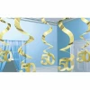 Gold 50th Anniversary Swirl Decorations - 5pk