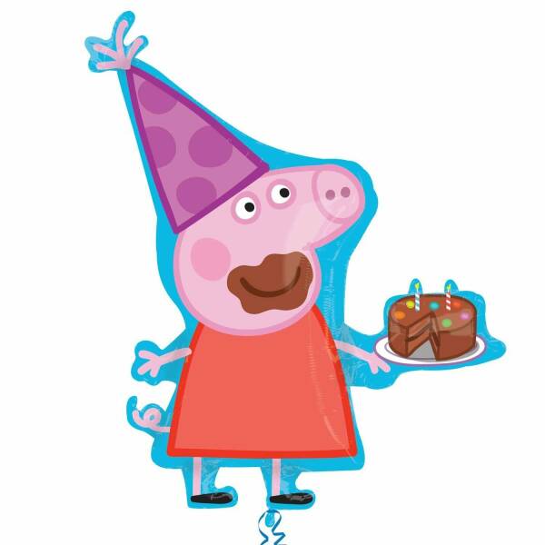 Peppa Pig Eating Cake Super Shape Foil Balloon - 76cm x 83cm