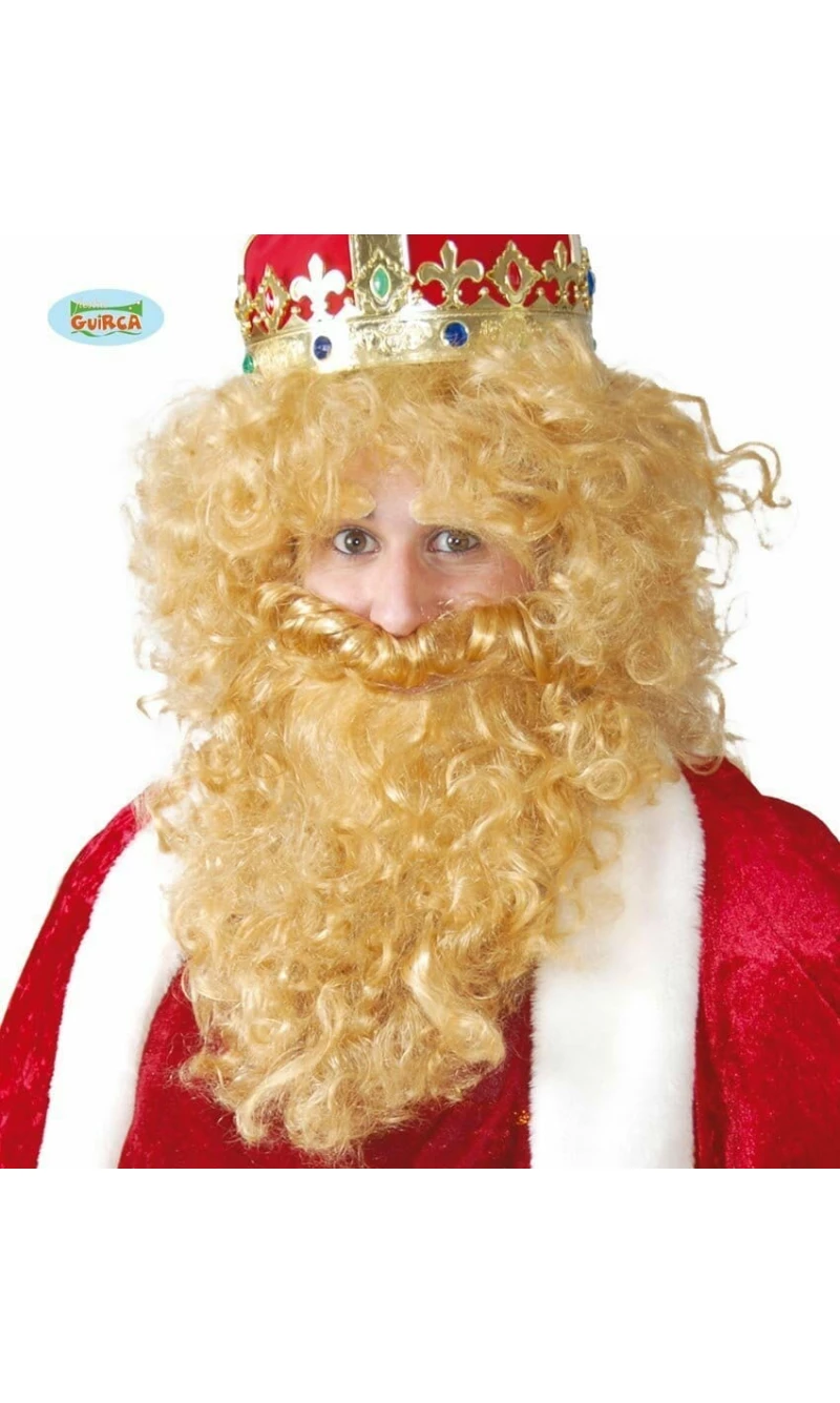 Blonde King Wig & Beard - Adult One Size