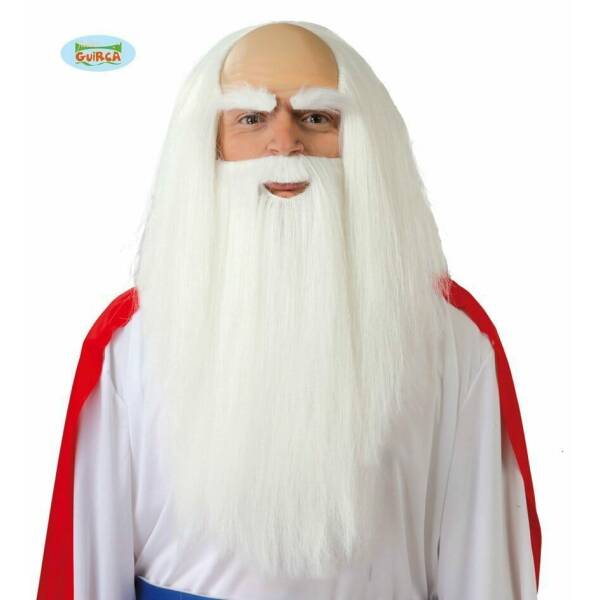 White Druid Wig & Beard - Adult One Size