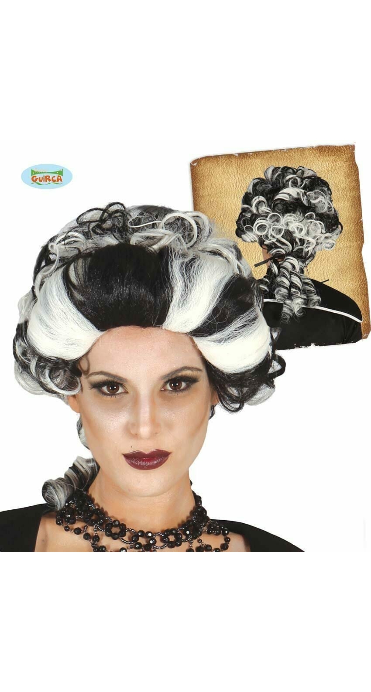 Black & White Vampires Marchioness Wig - Adult One Size