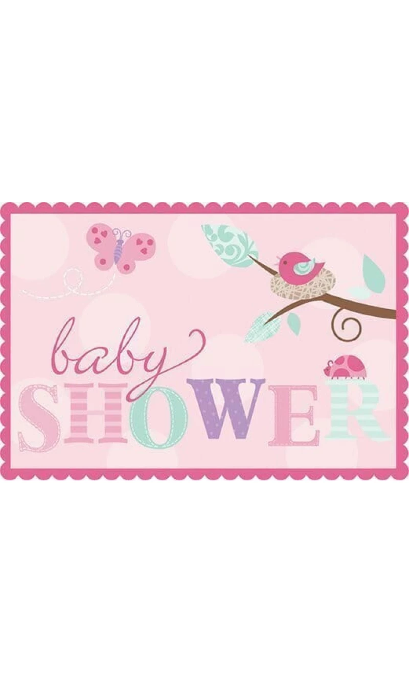 Tweet Baby Girl Invitations - 8pk