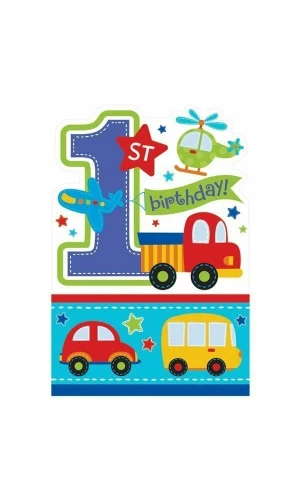 All Aboard 1st Birthday Boy Invitations - 11cm x 16cm