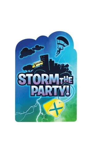 Fortnite Battle Royal Invitations Envelopes & Stickers (15.8cm x 10.8cm) - 8pk