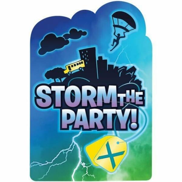 Fortnite Battle Royal Invitations Envelopes & Stickers (15.8cm x 10.8cm) - 8pk