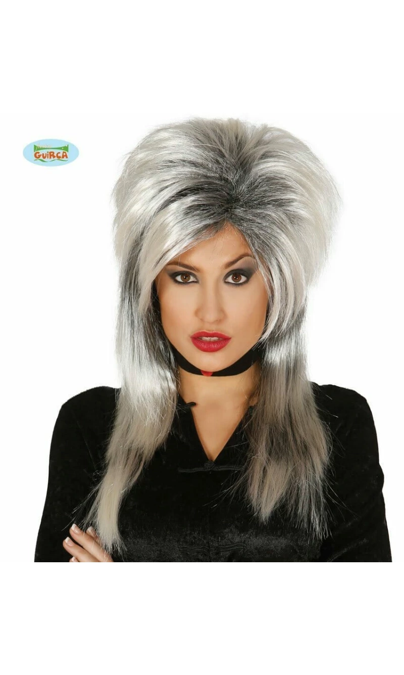 Grey Long Streaked Wig - Adult One Size