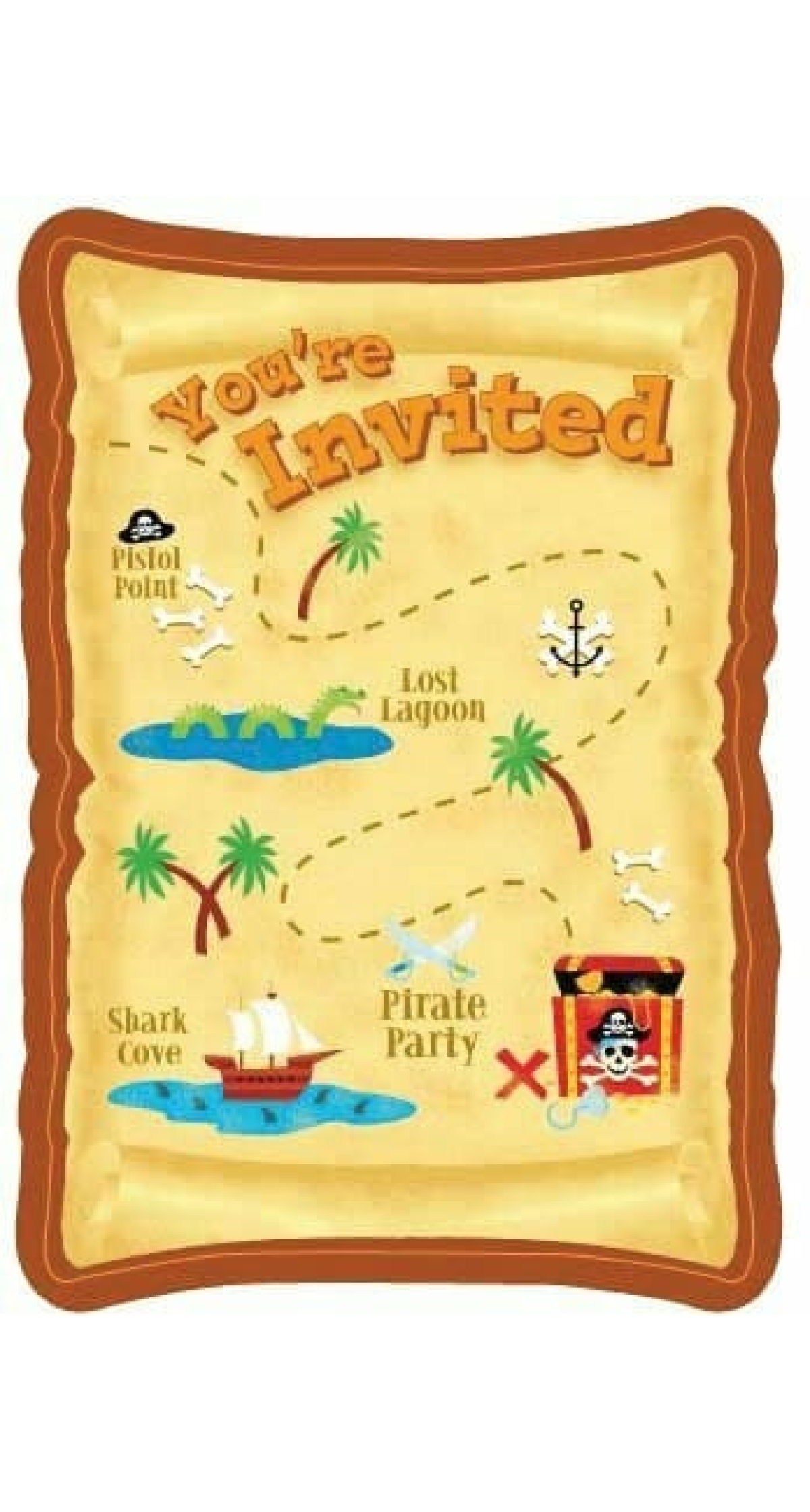 Pirates Treasure Invitations - 8pk