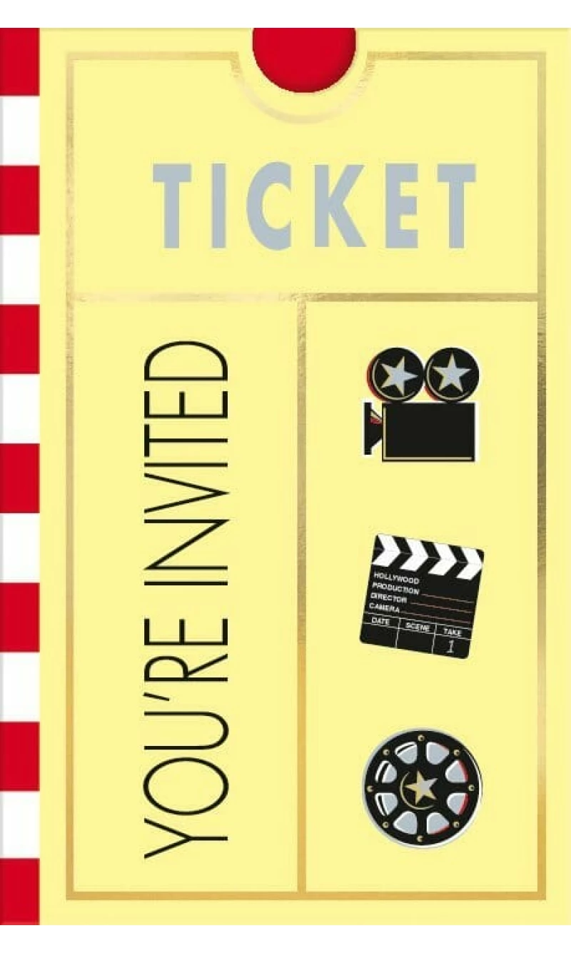 Hollywood Folded Invitations - 8pk