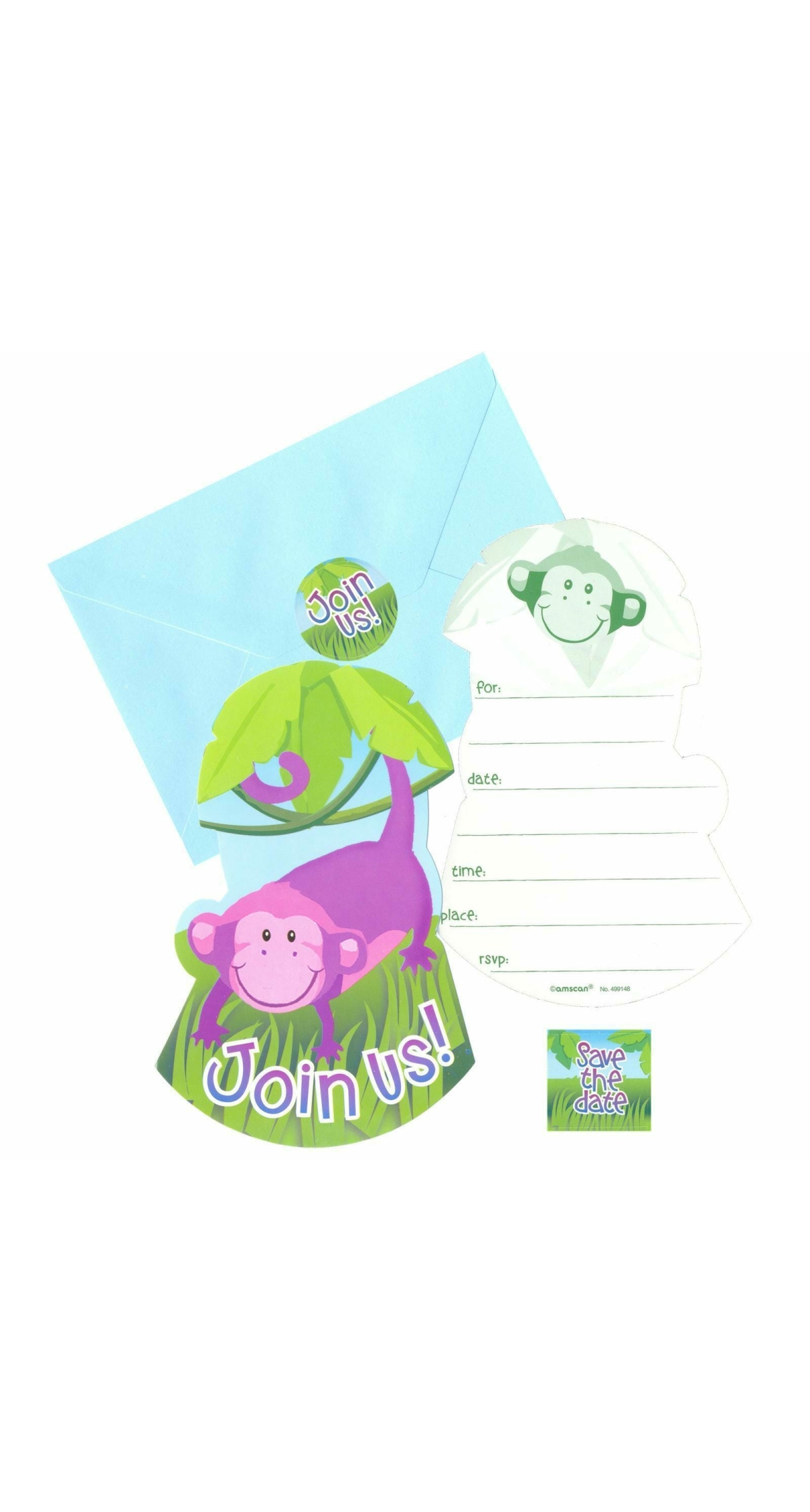Jungle Animals Invitations - 8pk