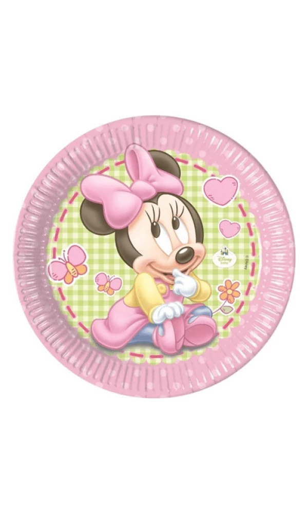 Baby Minnie Paper Plates  Large 23cm  - 8pk