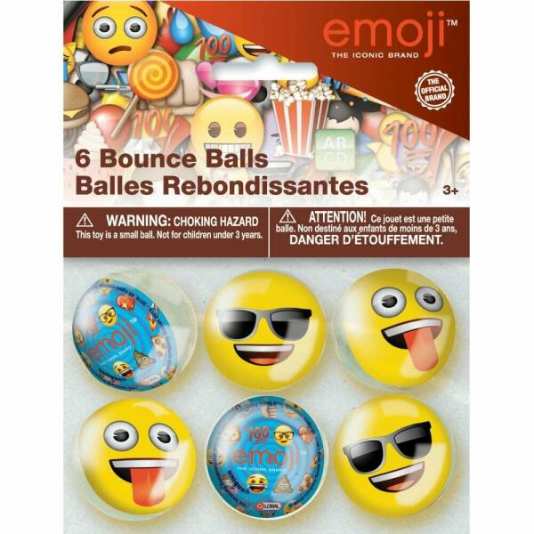 Emoji Bounce Balls Party Favors - 6pk