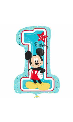 Mickey Mouse 1st Birthday SuperShape Foil Balloon - 48cm x 71cm
