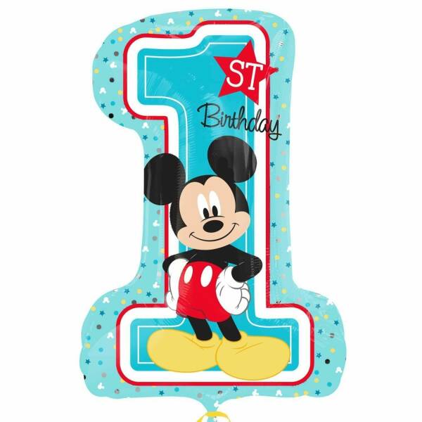 Mickey Mouse 1st Birthday SuperShape Foil Balloon - 48cm x 71cm