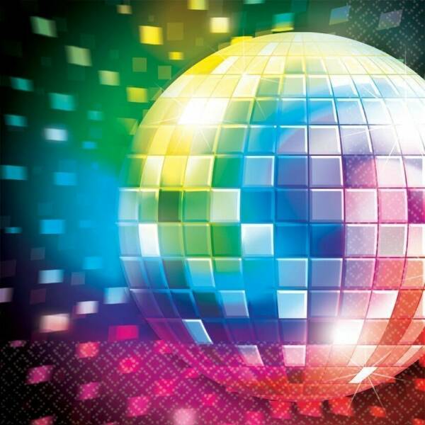 Disco Fever Napkins 32.7cm x 32.7cm - 16pk