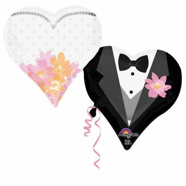 Wedding Couple Hearts SuperShape Foil Balloon - 76cm x 63cm