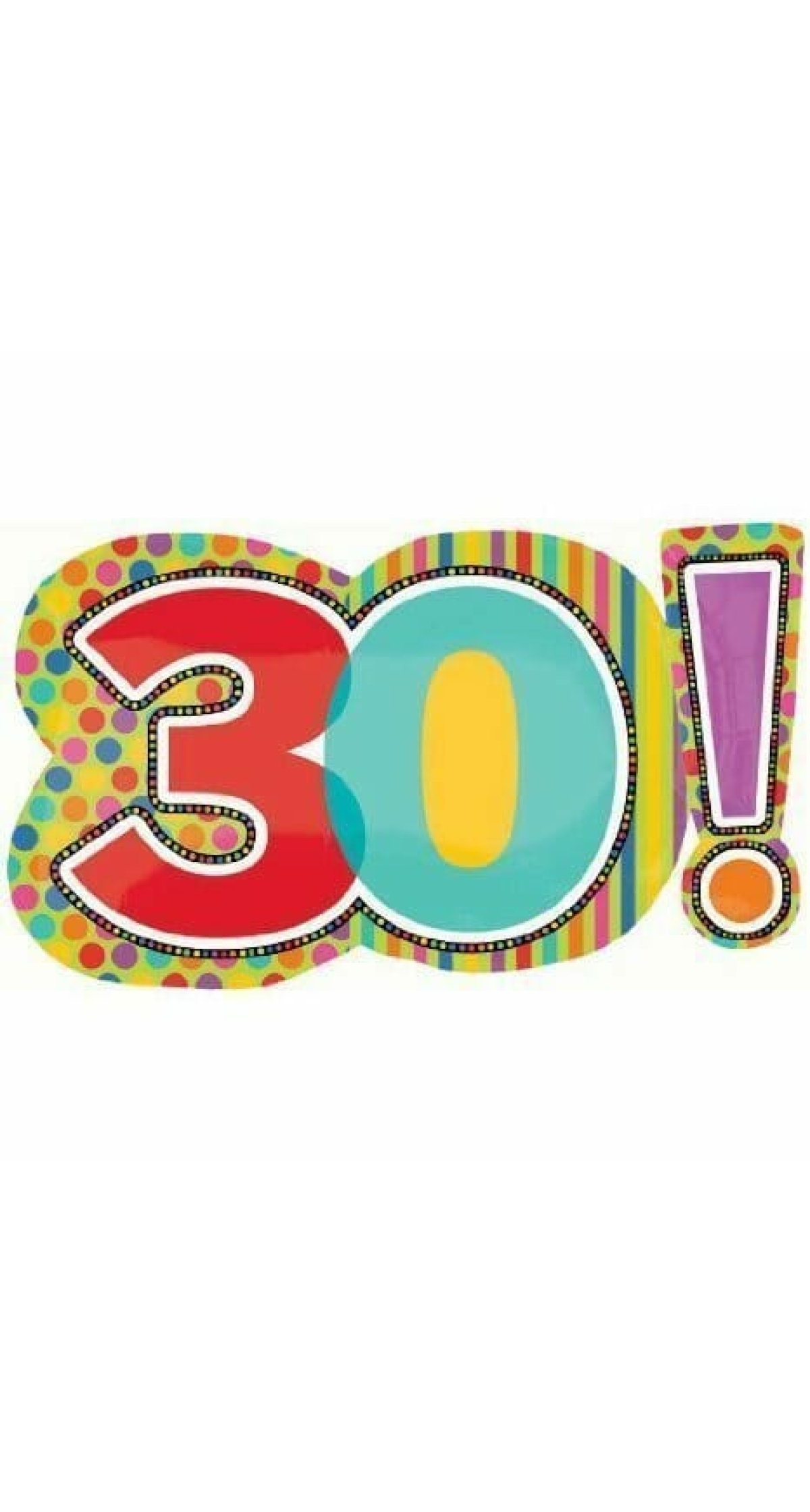 Dots & Stripes No.30 Super Shape Foil Balloon 18'' x 29'' (46cm x 74cm)