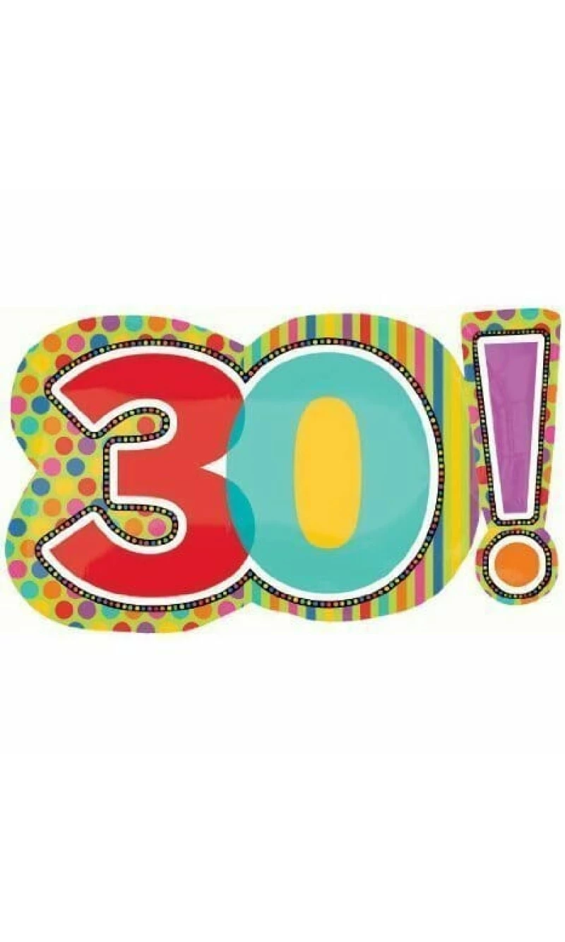 Dots & Stripes No.30 Super Shape Foil Balloon 18'' x 29'' (46cm x 74cm)