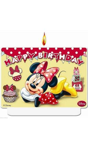 Minnie Café "Happy Birthday" Décor Candle - 1pk